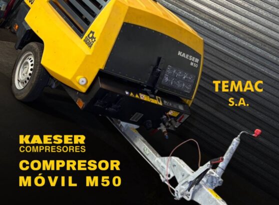 Compresor Kaeser M50 en obra – equipo móvil de aire comprimido en Uruguay