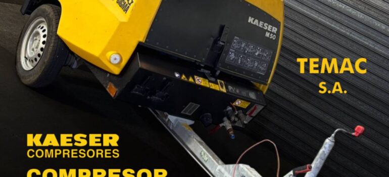 Compresor Kaeser M50 en obra – equipo móvil de aire comprimido en Uruguay