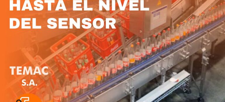 Sensores industriales ifm instalados en línea de producción de Coca-Cola