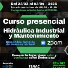 Capacitación técnica en Hidráulica Industrial y Mantenimiento dictada por TEMAC S.A., disponible en modalidad presencial y virtual.