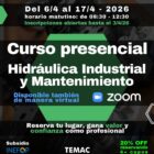 Capacitación técnica en Hidráulica Industrial y Mantenimiento dictada por TEMAC S.A., disponible en modalidad presencial y virtual.