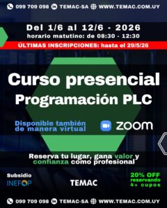 Capacitación técnica en Programación de PLC y software Codesys by Festo, dictada por TEMAC S.A. en modalidad presencial y virtual.
